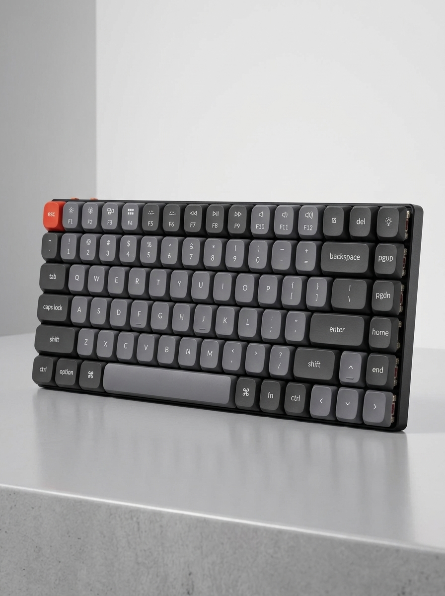 คีย์บอร์ดไร้สาย Keychron K3 Max โครงอะลูมิเนียมบางเฉียบ เลย์เอาต์ 75% คีย์แคป PBT ทูโทนเทาพร้อมปุ่ม ESC สีแดงส้ม